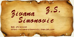 Živana Simonović vizit kartica